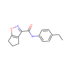 CCc1ccc(NC(=O)c2noc3c2CCC3)cc1 ZINC000000426292