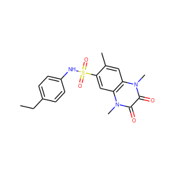 CCc1ccc(NS(=O)(=O)c2cc3c(cc2C)n(C)c(=O)c(=O)n3C)cc1 ZINC000006887393