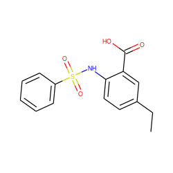 CCc1ccc(NS(=O)(=O)c2ccccc2)c(C(=O)O)c1 ZINC000014965010