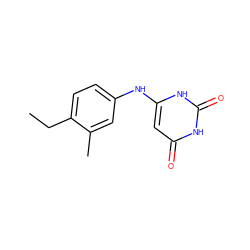 CCc1ccc(Nc2cc(=O)[nH]c(=O)[nH]2)cc1C ZINC000029545305