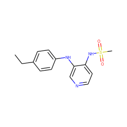 CCc1ccc(Nc2cnccc2NS(C)(=O)=O)cc1 ZINC000049013670