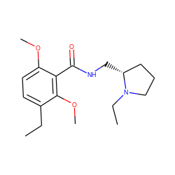 CCc1ccc(OC)c(C(=O)NC[C@@H]2CCCN2CC)c1OC ZINC000028261146