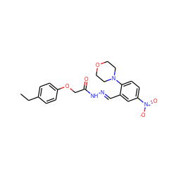 CCc1ccc(OCC(=O)N/N=C/c2cc([N+](=O)[O-])ccc2N2CCOCC2)cc1 ZINC000004180451