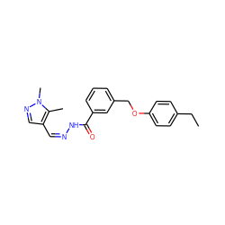 CCc1ccc(OCc2cccc(C(=O)N/N=C\c3cnn(C)c3C)c2)cc1 ZINC000004647174