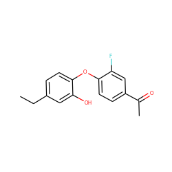 CCc1ccc(Oc2ccc(C(C)=O)cc2F)c(O)c1 ZINC000095573874