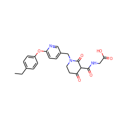 CCc1ccc(Oc2ccc(CN3CCC(=O)C(C(=O)NCC(=O)O)C3=O)cn2)cc1 ZINC000208094857