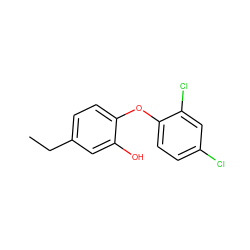 CCc1ccc(Oc2ccc(Cl)cc2Cl)c(O)c1 ZINC000029061561