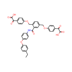 CCc1ccc(Oc2ccc(NC(=O)c3cc(COc4ccc(C(=O)C(=O)O)cc4)ccc3COc3ccc(C(=O)C(=O)O)cc3)cc2)cc1 ZINC000072170118