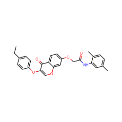 CCc1ccc(Oc2coc3cc(OCC(=O)Nc4cc(C)ccc4C)ccc3c2=O)cc1 ZINC000000952108