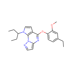 CCc1ccc(Oc2nc3ccnn3c3c2ccn3C(CC)CC)c(OC)c1 ZINC000038279311