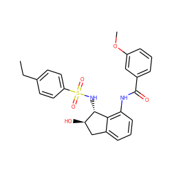 CCc1ccc(S(=O)(=O)N[C@@H]2c3c(cccc3NC(=O)c3cccc(OC)c3)C[C@H]2O)cc1 ZINC000028891382