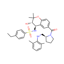 CCc1ccc(S(=O)(=O)N[C@@H]2c3cc(C(=O)N4CCC[C@H]4CNc4c(C)cccc4C)ccc3OC(C)(C)[C@H]2O)cc1 ZINC000028706583