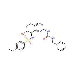 CCc1ccc(S(=O)(=O)N[C@@H]2c3cc(NC(=O)NCc4ccccc4)ccc3CC[C@H]2O)cc1 ZINC000040875199