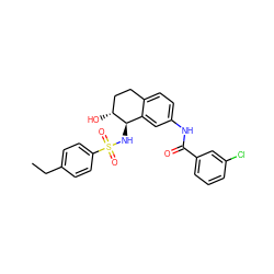 CCc1ccc(S(=O)(=O)N[C@@H]2c3cc(NC(=O)c4cccc(Cl)c4)ccc3CC[C@H]2O)cc1 ZINC000040880080