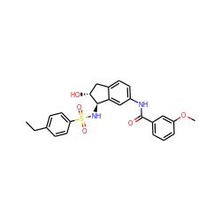 CCc1ccc(S(=O)(=O)N[C@@H]2c3cc(NC(=O)c4cccc(OC)c4)ccc3C[C@H]2O)cc1 ZINC000001488118