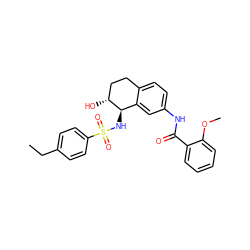 CCc1ccc(S(=O)(=O)N[C@@H]2c3cc(NC(=O)c4ccccc4OC)ccc3CC[C@H]2O)cc1 ZINC000034014712