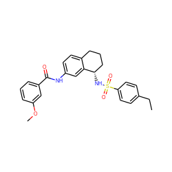 CCc1ccc(S(=O)(=O)N[C@H]2CCCc3ccc(NC(=O)c4cccc(OC)c4)cc32)cc1 ZINC000034037062