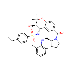 CCc1ccc(S(=O)(=O)N[C@H]2c3cc(C(=O)N4CCC[C@H]4CNc4c(C)cccc4C)ccc3OC(C)(C)[C@@H]2O)cc1 ZINC000028706839