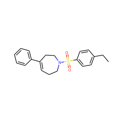 CCc1ccc(S(=O)(=O)N2CCC=C(c3ccccc3)CC2)cc1 ZINC000043061731