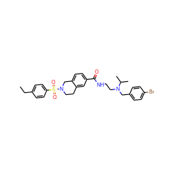 CCc1ccc(S(=O)(=O)N2CCc3cc(C(=O)NCCN(Cc4ccc(Br)cc4)C(C)C)ccc3C2)cc1 ZINC000474605979