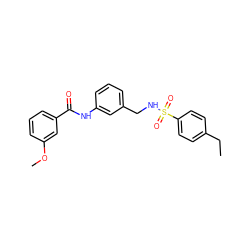 CCc1ccc(S(=O)(=O)NCc2cccc(NC(=O)c3cccc(OC)c3)c2)cc1 ZINC000028891421