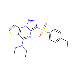 CCc1ccc(S(=O)(=O)c2nnn3c2nc(N(CC)CC)c2sccc23)cc1 ZINC000005043236