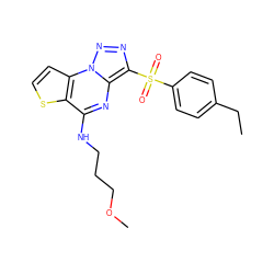 CCc1ccc(S(=O)(=O)c2nnn3c2nc(NCCCOC)c2sccc23)cc1 ZINC000020516432