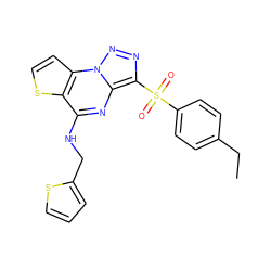 CCc1ccc(S(=O)(=O)c2nnn3c2nc(NCc2cccs2)c2sccc23)cc1 ZINC000008589409