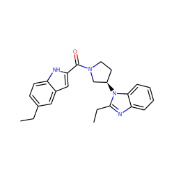 CCc1ccc2[nH]c(C(=O)N3CC[C@@H](n4c(CC)nc5ccccc54)C3)cc2c1 ZINC000014976965