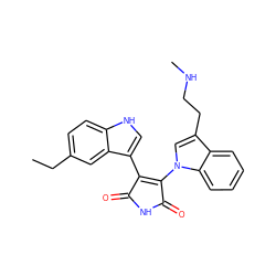 CCc1ccc2[nH]cc(C3=C(n4cc(CCNC)c5ccccc54)C(=O)NC3=O)c2c1 ZINC000029125585