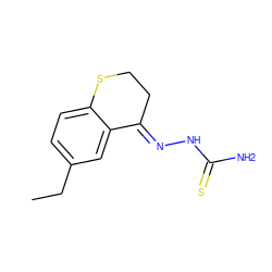 CCc1ccc2c(c1)/C(=N/NC(N)=S)CCS2 ZINC000084704712