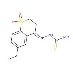 CCc1ccc2c(c1)/C(=N/NC(N)=S)CCS2(=O)=O ZINC000084728546