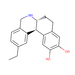 CCc1ccc2c(c1)[C@@H]1c3cc(O)c(O)cc3CC[C@H]1NC2 ZINC000013603411