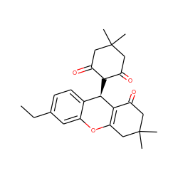 CCc1ccc2c(c1)OC1=C(C(=O)CC(C)(C)C1)[C@@H]2C1C(=O)CC(C)(C)CC1=O ZINC000101200487