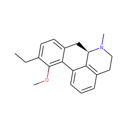 CCc1ccc2c(c1OC)-c1cccc3c1[C@@H](C2)N(C)CC3 ZINC000013757599