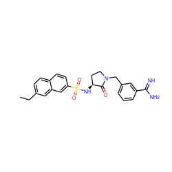 CCc1ccc2ccc(S(=O)(=O)N[C@H]3CCN(Cc4cccc(C(=N)N)c4)C3=O)cc2c1 ZINC000013800233