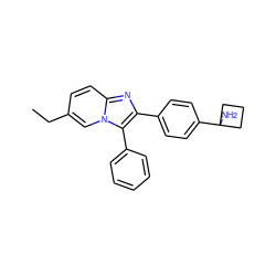 CCc1ccc2nc(-c3ccc(C4(N)CCC4)cc3)c(-c3ccccc3)n2c1 ZINC000113656721