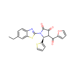 CCc1ccc2nc(N3C(=O)C(=O)C(C(=O)c4ccco4)[C@H]3c3cccs3)sc2c1 ZINC000008740838