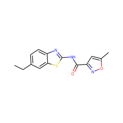 CCc1ccc2nc(NC(=O)c3cc(C)on3)sc2c1 ZINC000002651862