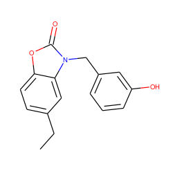 CCc1ccc2oc(=O)n(Cc3cccc(O)c3)c2c1 ZINC000064235660