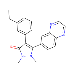 CCc1cccc(-c2c(-c3ccc4nccnc4c3)n(C)n(C)c2=O)c1 ZINC000045347916