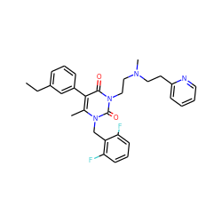 CCc1cccc(-c2c(C)n(Cc3c(F)cccc3F)c(=O)n(CCN(C)CCc3ccccn3)c2=O)c1 ZINC000013519324