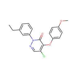 CCc1cccc(-n2ncc(Cl)c(Oc3ccc(OC)cc3)c2=O)c1 ZINC000095562640