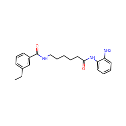 CCc1cccc(C(=O)NCCCCCC(=O)Nc2ccccc2N)c1 ZINC000117585202