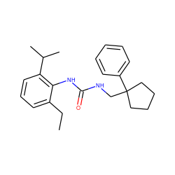 CCc1cccc(C(C)C)c1NC(=O)NCC1(c2ccccc2)CCCC1 ZINC000001889464