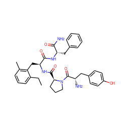 CCc1cccc(C)c1C[C@H](NC(=O)[C@@H]1CCCN1C(=O)[C@@H](N)Cc1ccc(O)cc1)C(=O)N[C@@H](Cc1ccccc1)C(N)=O ZINC000028654493