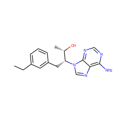 CCc1cccc(C[C@H]([C@H](C)O)n2cnc3c(N)ncnc32)c1 ZINC000013835541