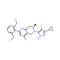 CCc1cccc(CC)c1-c1cc(C)c2c(n1)C[C@@H](C)N(c1c(Cl)c(C3CC3)nn1C)C2 ZINC000169686057