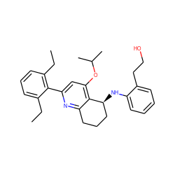 CCc1cccc(CC)c1-c1cc(OC(C)C)c2c(n1)CCC[C@@H]2Nc1ccccc1CCO ZINC000040936550