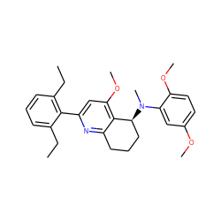 CCc1cccc(CC)c1-c1cc(OC)c2c(n1)CCC[C@@H]2N(C)c1cc(OC)ccc1OC ZINC000040412956